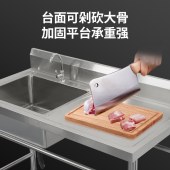 不锈钢水槽 含冷热水龙头 工程款 120*60*80cm 单池左平台