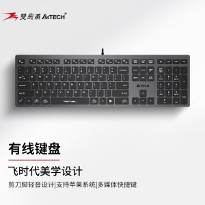 双飞燕(A4TECH) FX50 有线键盘 薄膜键盘 灰色