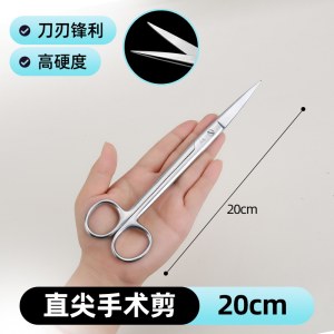 剪刀 直尖 实验室用不锈钢剪刀 长约20cm