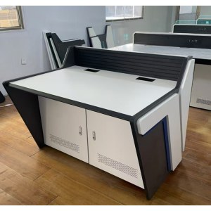监控操作台 160*90*75cm 定制监控机房指挥控制台 白色【含显示器支架2个】（下单咨询）
