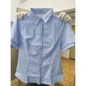 夏季工装套装 工作服 蓝色短袖衬衫+深蓝色工装裙 尺码下单备注