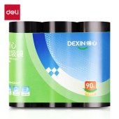 得力LQ503得心背心式垃圾袋(黑色)(30只/卷,3卷/包)1包装 （单位：包）