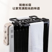 艾美特（Airmate）取暖器/电暖器/电热油汀/电暖气片 13片加宽 带烘干衣架HU1329-W