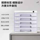 得力9779五层带锁文件柜(浅灰)