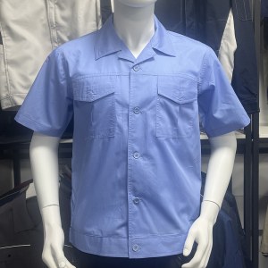 夏季工装 工作服 蓝色短袖衬衫 尺码下单备注