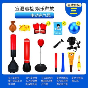心理教具 宣泄器材套装  包含（实心宣泄柱 充气宣泄柱 立式宣泄球 宣泄挂图*2 宣泄手套*2 摔打宣泄球*2 实心宣泄棒 情绪宣泄壶 充气宣泄棒 惨叫鸡 惨叫猪 打气筒 电动充气泵）单位 套