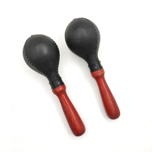 塑胶头手摇沙球 打击乐伴奏沙球沙锤 9.2*3.5*24cm 红黑色一对