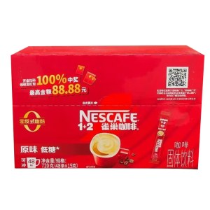 雀巢（Nestle） 雀巢1+2醇香 原味48条盒装 三合一速溶咖啡冲饮品 原味