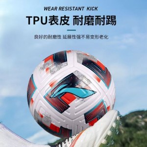 李宁足球5号成人儿童比赛训练用球 耐磨足球 防滑耐磨 室内外通用