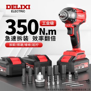 德力西电气（DELIXI ELECTRIC）无刷电动扳手电动风炮汽修维修套装 2电套装