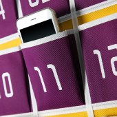 手机收纳挂袋 数字款 48格 手机存放布袋（颜色随机）