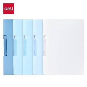 得力(deli) PP685 旋转A4抽杆夹渐变色拉杆夹 蓝色 5个/组
