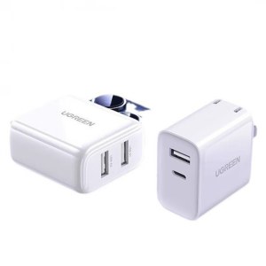 绿联 55395 充电器头 PD20W多口快充头type-c/usb插头 白色