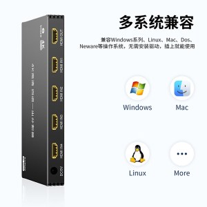 毕亚兹 KVM20 四进一出HDMI画面分割器切换器 4K高清