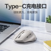 英菲克（INPHIC）DR6 无线蓝牙鼠标 可充电式人体工学三模 白杏色