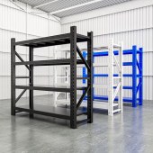 货架 置物架 120*40*163cm 420kg承重 4层带轮货架 白色