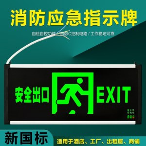 应急标识灯 单面安全出口 新国标紧急疏散指示灯牌