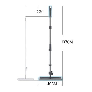 妙洁 宽40cm 平板拖把 免手洗拖地墩布 杆长137cm（1拖把+2布）