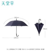 天堂伞 193E 半自动雨伞 加大10骨 加固伞男女 长柄伞防晒伞直杆遮阳伞晴雨伞（纯黑色）