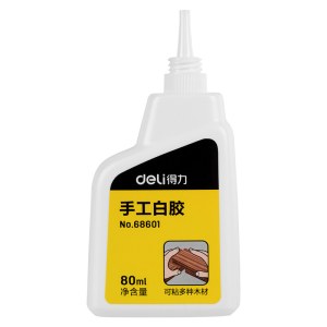 得力（deli）68601 高粘型手工白胶80ml 白乳胶环保无甲醛可水洗胶水