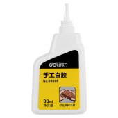 得力（deli）68601 高粘型手工白胶80ml 白乳胶环保无甲醛可水洗胶水