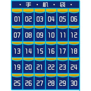 手机收纳挂袋 数字款 48格 手机存放布袋（颜色随机）