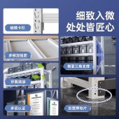 货架 置物架 120*40*163cm 420kg承重 4层带轮货架 白色