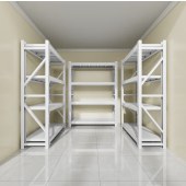 货架 置物架 120*40*163cm 420kg承重 4层带轮货架 白色