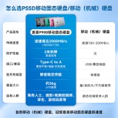 HP惠普 P900 移动固态硬盘1TB USB3.2 ssd 2000MB/s Type-C接口 星耀黑