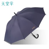 天堂伞 193E 半自动雨伞 加大10骨 加固伞男女 长柄伞防晒伞直杆遮阳伞晴雨伞（纯黑色）