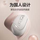 英菲克（INPHIC）DR6 无线蓝牙鼠标 可充电式人体工学三模 白杏色