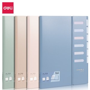 得力 NS516 索引分类资料册 A4 竖式插袋收纳文件分类资料索引整理 颜色随机 单位 个