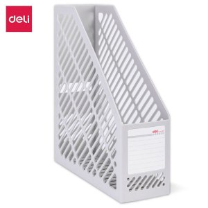 得力（deli）9841 单联文件框塑料单l栏文件架单档资料架文件栏收纳框 单栏 浅灰色