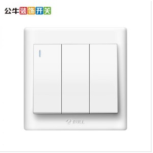 公牛 G32 开关 三开 单控86型 墙壁电源灯开关按钮 单位 个