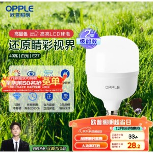 欧普照明 LED灯泡节能灯泡E27大螺口40W 白光 （单位：个）