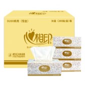 心相印 D200 抽纸硬盒装 餐巾纸商务盒装面巾纸卫生纸抽 200抽/盒 36盒/箱 单位 箱