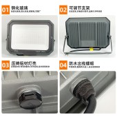 佛山照明 100W IP65 防水 268*198mm LED投光灯 6500K 白光 户外防水泛光灯 单位 个