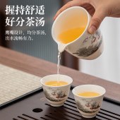八千行 茶具套装泡茶器全套 羊脂玉瓷西施壶茶盘套装6人饮 9件套