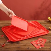 塑料托盘 43*30*1.8cm 红色 长方形托盘 单位 个