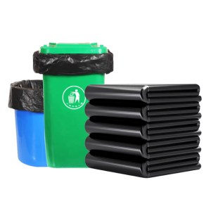 B-平口加厚垃圾袋 黑色 90*100cm 约25-30个/捆 大号 商用物业酒店办公加厚塑料袋35g