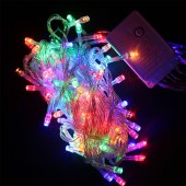 小彩灯 10米100个灯 可以串联 圆孔接口 需另配插头 单位 捆