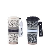 不锈钢水杯 500ML 316不锈钢 霸王茶姬同款咖啡杯 图案款式颜色随机 单位 个