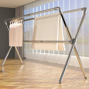 2米可伸缩晾衣架 落地室内外不锈钢 高约1170mm 单位 个