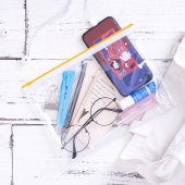 得力(deli) 5524 A5透明文件袋防水拉链袋 文件袋资料档案袋