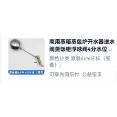 商用蒸箱进水阀蒸饭柜浮球阀4分水位  原装6cm牙长 （单位：套）