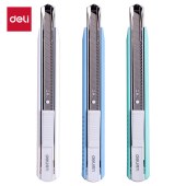 得力 2086 小号美工刀壁纸刀铝合金外壳快递刀开箱刀裁纸刀9mm简约办公用品 颜色随机 单把