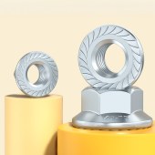 法兰螺母 M10 六角法兰面锁紧螺母 防滑螺丝帽防松螺帽 100个/组