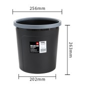 得力9555圆形清洁桶(黑)高263mm桶底直径202mm桶口直径256mm