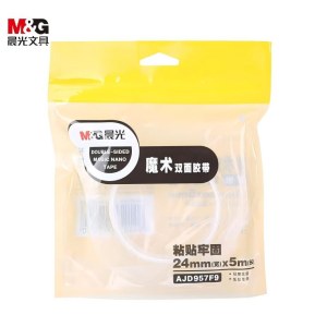 晨光 AJD957F9 双面胶 24mm*5m无痕纳米双面胶带 透明防水 单位 卷