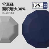 天堂伞雨伞 全自动一键全收加大号 三折黑胶折叠 125CM 12骨 颜色下单备注 （单位：把）